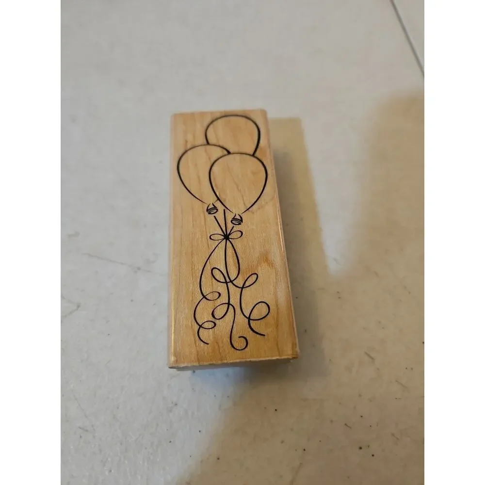 Stampabilities Rubber Stamp Balloons On A String NR1025 Balloon Bouquet